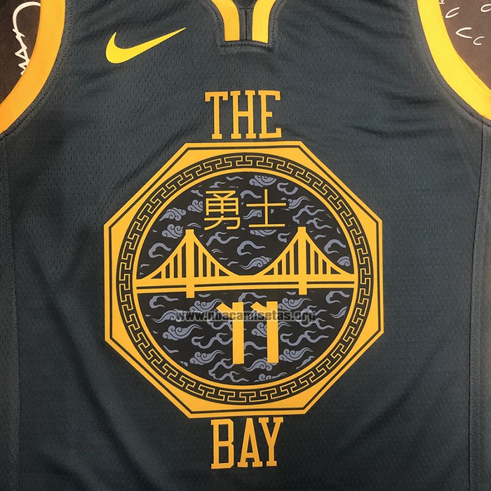 Camiseta Golden State Warriors Klay Thompson NO 11 Ciudad 2018-19 Azul